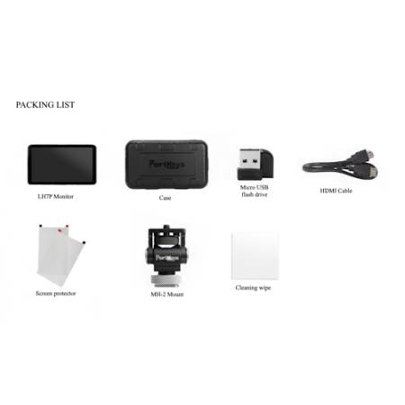 Portkeys LH7P - monitor podglądowy 7”, HDMI, 1920x1080, 1000:1, 1000nit, dotykowe sterowanie aparatem_Zawartość zestawu_4